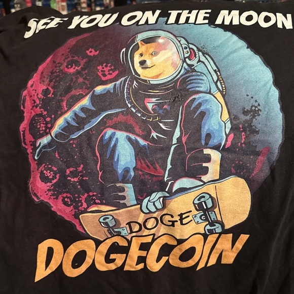 Dogecoin See You On The Moon  Crypto Funny Cryptocurrency T-Shirt XXL - Picture 1 of 1